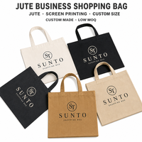 Sac de courses en jute pour entreprise, impression sérigraphique, taille personnalisée pour les magasins de détail, les événements commerciaux et l'identité de marque, faible MOQ