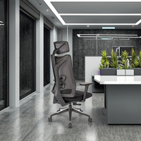 Chaise de bureau à dossier haut réglable avec appui-tête et design moderne Kabel Executive Boss Chair en maille