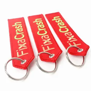 Key Chain Wholesale No Minimum Custom Fabric Embroidered Keychain