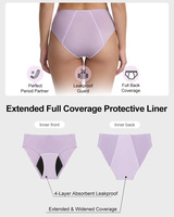Ropa Interior Menstrual de Flujo Abundante Personalizada al por Mayor OEM, Nylon, Entrepierna Ancha, 4 Capas Absorbentes, a Prueba de Fugas, Sin Costuras, para Mujeres
