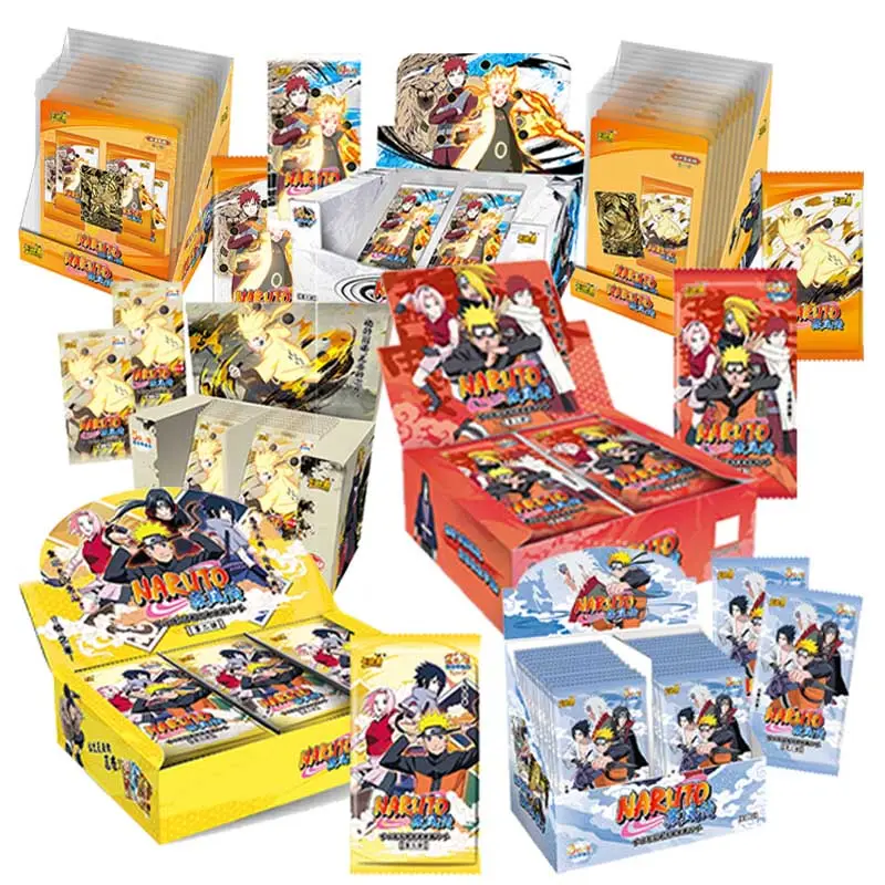 Narutoes Edition Anime Figures Hero Card Uzumaki Uchiha Sasuke Character Card Collection Bronzing Barrage Flash Cards Boy Gifts