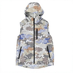 Chaleco con capucha de camuflaje para hombre, sin mangas, con cremallera, chaleco ligero para exteriores, chaqueta de caza - Product Image 4