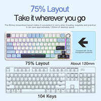 Keyboard Nirkabel TKL Ergonomis untuk Komputer PC, 2.4G, OEM ODM Custom, Harga Pabrik, Promo