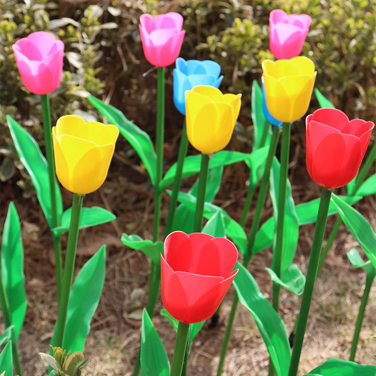 Waterproof LED Monocrystalline Solar Tulip Flower Landscape Light IP65 Rating 360 Beam Angle CE Certified 3500K Warm White 50000