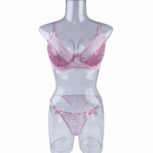 Nouvel ensemble de lingerie sexy en dentelle confortable et respirante, lingerie sexy pour femmes brodée de paillettes - Product Image 5