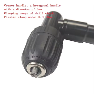 Perceuse électrique à angle droit à 90 degrés outil d'angle de mandrin à trois mâchoires, outil de pliage électrique à angle droit en alliage avec clé - Product Image 3