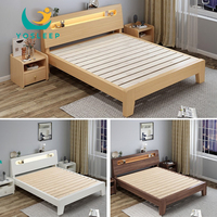 Cadre de lit en bois massif YOSLEEP 1,5 m/1,8 m Ensemble de chambre principale Lit double Petit lit simple pour la maison 1,2 m Base de lit simple pour hôtel Villa
