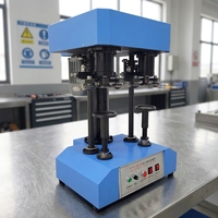 Machine de scellage semi-automatique à double tête pour canettes rondes en aluminium, plastique PET, boîtes de conserve de thon et canettes de boissons en papier