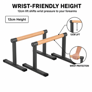 Wooden Parallel Dip Bar Thick Beech Handles Rock-Free Fitness Equipment for Home Gym <strong>Gymnastics</strong> Strength Training <strong>Bench</strong> Rack - Product Image 4