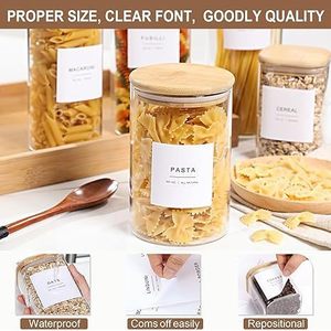 Kitchen <b>Pantry</b> <b>Labels</b> White Minimalist Design Paper Food Grade Rectangular For Spice Storage Organizing - Product Image 4