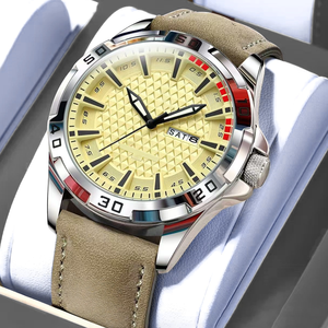 Reloj de Cuarzo para Hombre, Estilo Ejecutivo, Correa de Cuero Clásica, Reloj de Alta Gama y Moda - Product Image 2