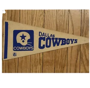 Aangepaste Hoge Kwaliteit Nfl Vintage Oude Vilten Vlag Wimpel 1970S Dallas Cowboys Voetbalhelm