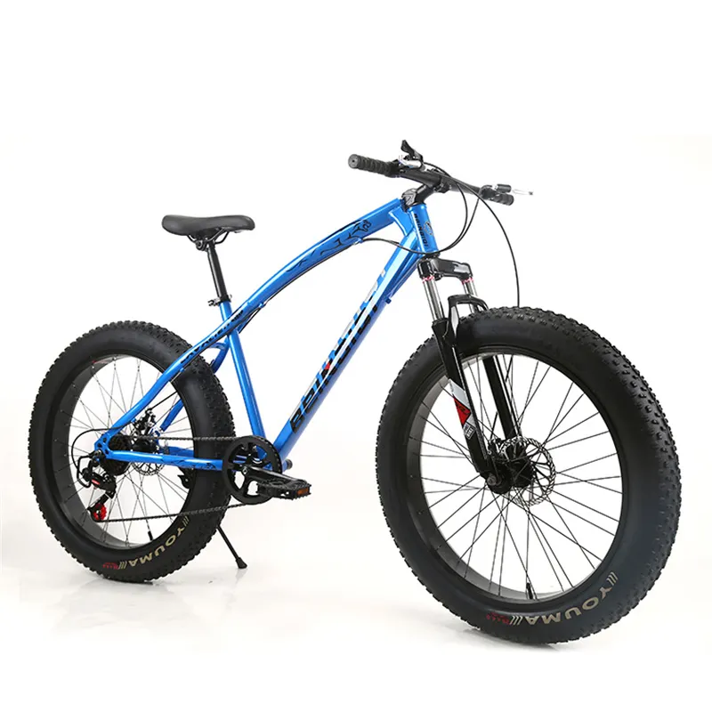 En kaliteli 4.0 yağ lastik bisiklet 26 inç çelik tam süspansiyon çatalı disk fren kar dağ bisikleti 26*4.0 kar bisiklet yağ bisiklet 29"