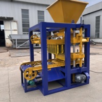 Machine de production de blocs semi-automatique QTJ4-24 pour la fabrication de briques creuses en béton, idéale pour les investissements dans les usines de matériaux de construction