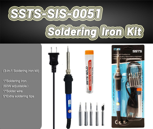 Bộ Dụng Cụ Hàn Sắt SSTS-SIS-0051A 60W 220V/110V, Điều Chỉnh Nhiệt Độ, Mỏ Hàn + Đầu Sắt 5Pc + Thiếc - Product Image 5