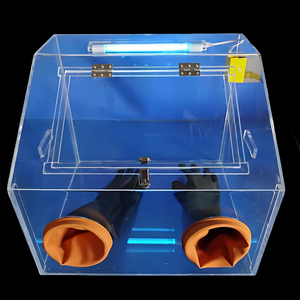 Petite boîte à gants de laboratoire isolée en acrylique transparente personnalisable prise en charge par l'OEM - Product Image 3