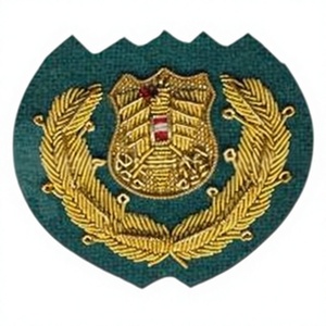 High Quality Custom Embroidered 3D Lace <b>Sew</b>-On Badge with Anchor and Laurel Wreath for Garment Uniform - Product Image 5