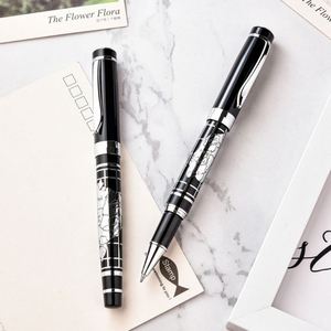 Stylo bille de luxe en métal avec carte du monde, écriture fluide, cadeau d'affaires pour cadres, avec logo personnalisé, rechargeable et personnalisable - Product Image 3