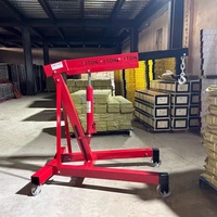 Grue mobile hydraulique pliable de 500 kg avec télécommande, double rail, construction métallique pour petit atelier