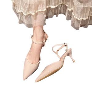 Escarpins à talons hauts pour femme, style féerique, bout pointu, talon fin, couleur nude, collection automne, modèle exclusif - Product Image 1