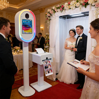 Photomaton portable ovale en métal pour iPad et appareil photo reflex numérique, prend en charge l'impression de porte-clés photo, idéal pour mariages et événements