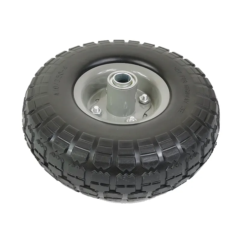 10 "flache freie Reifen Voll gummireifen räder 4.10/3.5-4 Luftlose Reifen räder mit 5/8" Mittellagern für Handwagen wagen