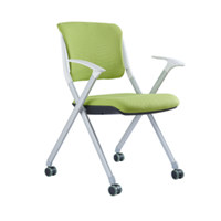 Chaise de bureau ergonomique à roulettes en maille, chaise de formation mobile avec roulettes, sièges imbriqués pour espace d'apprentissage flexible
