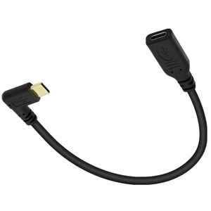 Câble d'extension USB 3.1 <span class=keywords><strong>6C</strong></span> à charge rapide 5V 3A, plaqué or, gaine en PVC, angle de 90 degrés, Type-C mâle vers femelle - Product Image 3