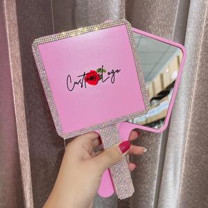 Mini Portable Light Makeup <b>Mirror</b> Square Handheld Cosmetics Tool Private Label LOGO ABS Compact Handheld Heart Makeup <b>Mirror</b> - Product Image 6