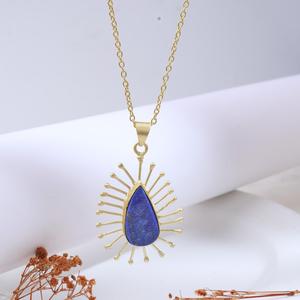 Elegante Collar de Aura de Lapislázuli para Mujer, Joyería de Piedra Preciosa Azul Intenso con Energía Curativa, Perfecto para Uso Diario y Fiestas - Product Image 1