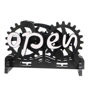 Nouveau Panneau d'ouverture/fermeture décoratif en plastique durable, avec engrenage réversible et sculpture artisanale en bois, style Art Déco, pour chambre, boutique, porte ou entrée - Product Image 1