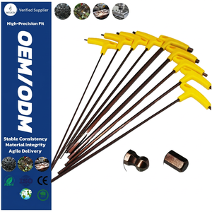 Jeu de clés Allen à poignée en T extra longues, extrémité sphérique, poignée en plastique jaune, clé hexagonale extra longue, métrique, kit d'outils de réparation professionnels - Product Image 1