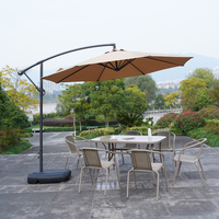 Parasol de jardin en fer à 8 baleines avec tissu PU épais pour cour et balcon extérieurs