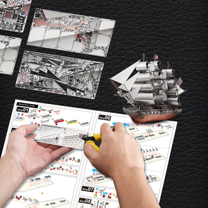 Piececool hot-bán thuyền <span class=keywords><strong>frigate</strong></span> <span class=keywords><strong>3D</strong></span> Câu Đố tương tác đồ chơi cho trẻ em người lớn Câu Đố những người yêu thích - Product Image 6
