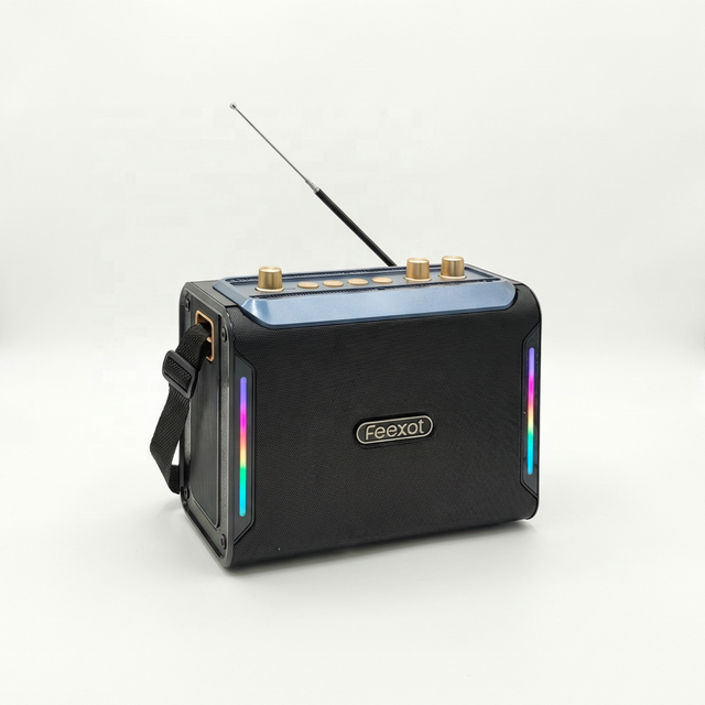 ELETREE FX-2517-S Portable Retro FM Radio MP3 Player with BT Speaker Rechargeable Battery Vintage Wireless Radio with Strap