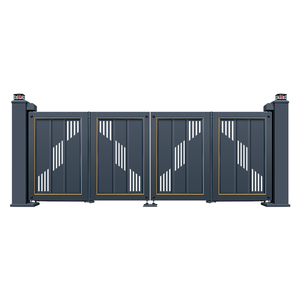 Modern kapı çit tasarımı güvenlik giriş otomatik katlanır kapı açık alüminyum kapı - Product Image 6