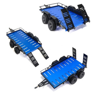 Accessoires de voiture RC <span class=keywords><strong>1</strong></span>/<span class=keywords><strong>18</strong></span> : Remorque métallique de simulation pour camion RC Rock Crawler, pièce de rechange pour modification et amélioration, compatible <span class=keywords><strong>TRX4M</strong></span> Defender Bronco - Product Image 3