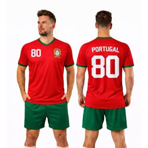 Uniforme de Fútbol para la Copa Mundial 2026, Estilo Portugal, Personalizado con Impresión, Conjunto de Camiseta de Fútbol de Manga Corta, Secado Rápido, Transpirable, Cintura Elástica - Product Image 1