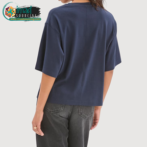 T-shirt en coton léger et ample pour femme, coupe décontractée, manches courtes, col rond, doux, respirant, confortable, pour l'été et le quotidien - Product Image 2