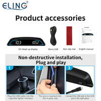 ELING 85mm (3 3/8 '') Compteur de vitesse GPS Odomètre Jauge de vitesse 0-999 km/h MPH 12V 24V avec rétro-éclairage pour voiture