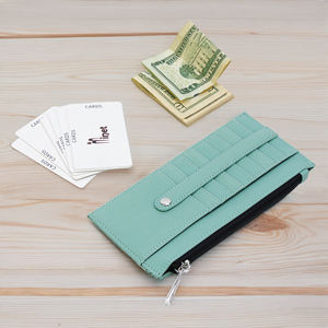 Carteras de cuero láser Vintage para mujer, tarjetero de cuero sintético con cremallera, monedero, tarjetero de pared - Product Image 1