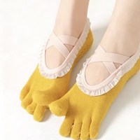 Chaussettes de sport respirantes, douces, antidérapantes, à cinq doigts, pour le yoga et le pilates, pour femmes
