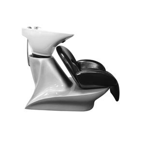Fauteuil de lavage de luxe moderne pour salon, unité de lavage de cheveux en cuir synthétique, couleur personnalisable, station de lavage capillaire avec structure métallique pour barbier - Product Image 5