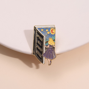 Pays des merveilles émail broches conte de fées aventure dessin animé Anime métal broche Badge mode bijoux sac à dos accessoire cadeaux - Product Image 3
