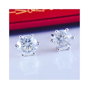 Xinfly <b>Fine</b> Jewelry 0.6 Ctw 18K Gold <b>Stud</b> <b>Earrings</b> for Women Gift - Product Image 1