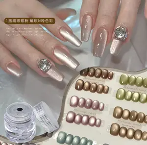 Misscheering Nail Art Glanzend Poeder Witte Kat Oogpoeder Spiegel Kristal Zand Veelzijdige Nagel Decoratie Diy Fijn Poeder