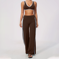 Nouvelle Collection : Ensembles de Yoga pour Femmes en Gros, Design Contrastant, Tissu Ultra Doux Effet Beurre, Haute Élasticité, Évacuation de l'Humidité, Vêtements de Sport