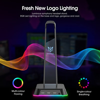 Soporte de Silicona para Auriculares ONIKUMA, Soporte para Auriculares con Iluminación RGB, Estante de Almacenamiento con Puerto USB, Modelo Rosa ST-2, Embalaje en Caja de Color