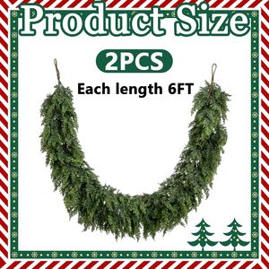 Guirlande épaisse en cèdre vert réaliste, verdure artificielle pour intérieur et extérieur, décoration de Noël pour fenêtre et fêtes - Product Image 2