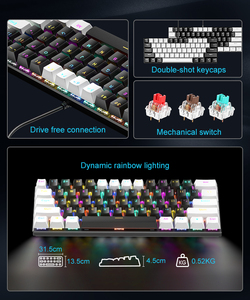 Custom Teclado Mecanico 60 Ergonomic Hot Swap ABS Keycaps Switch Wired RGB <b>Gaming</b> Mechanical Keyboard for Russian Ga - Product Image 6